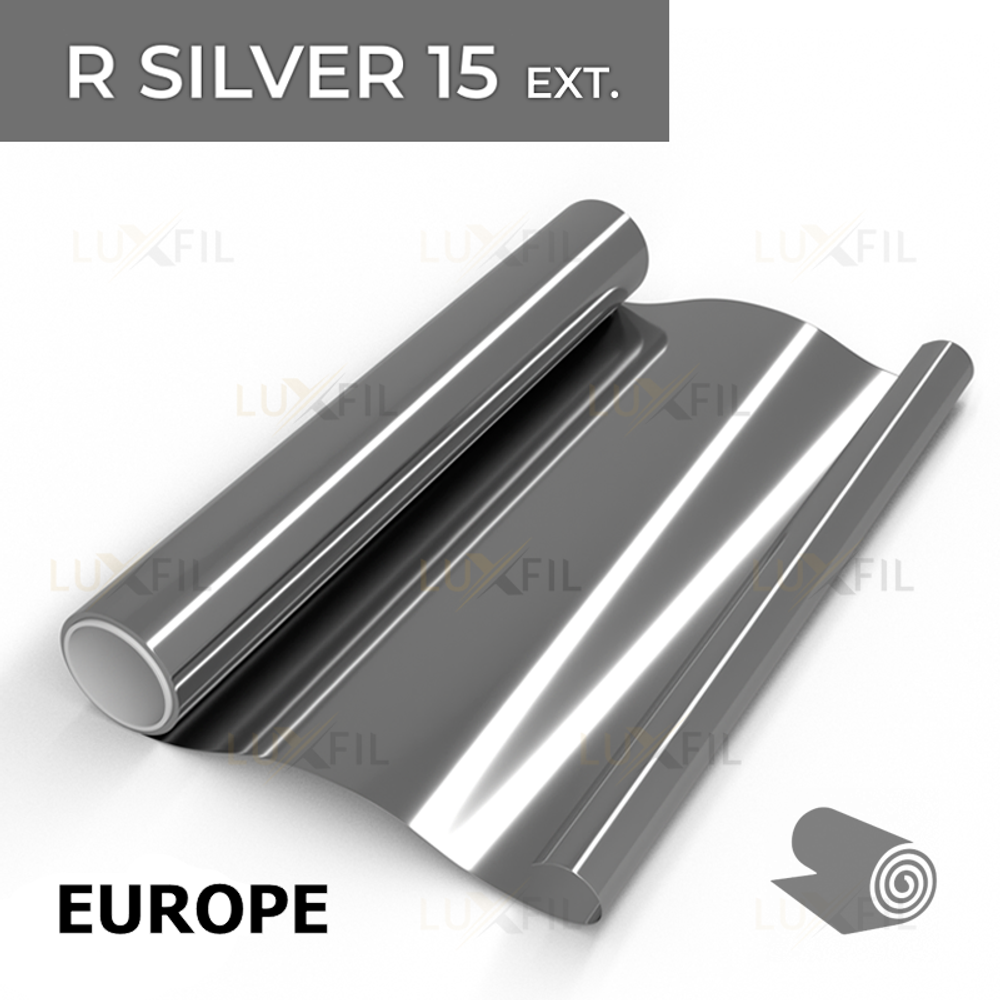 Пленка зеркальная R SILVER 15 (Exterior EUROPE) LUXFIL, рулон (размер 1,524x30м.)
