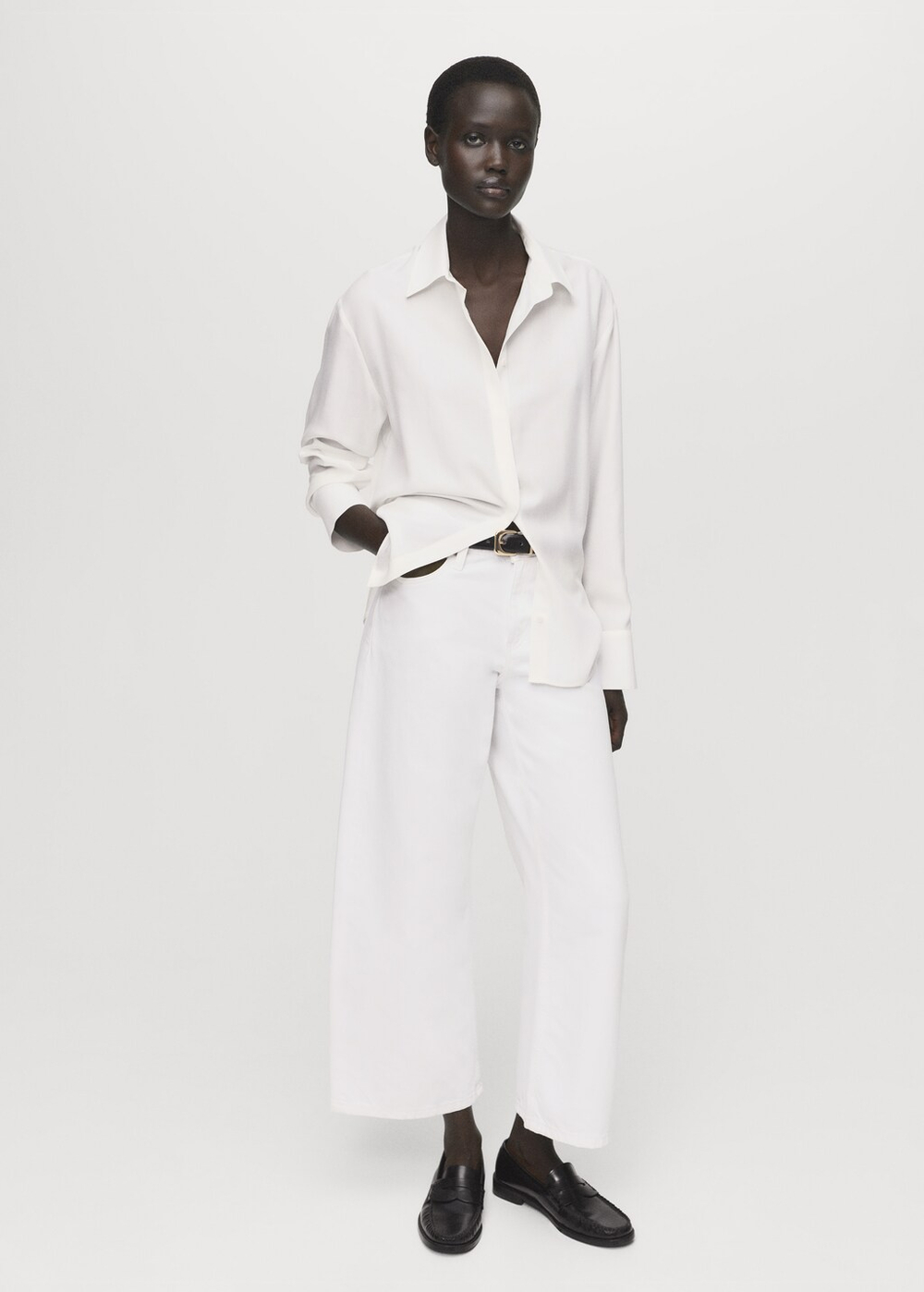 Рубашка из лиоцелла с потайными пуговицами