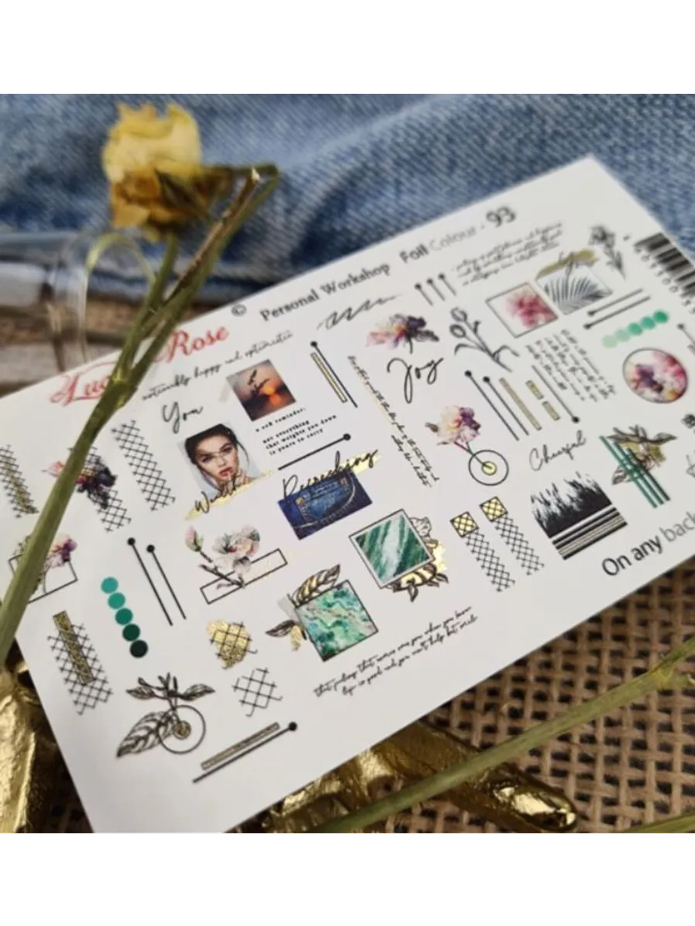 Lucky Rose Слайдеры наклейки для ногтей Foil 93
