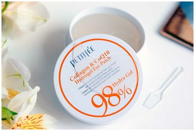 Petitfee Гидрогелевые патчи для век с морским коллагеном и коэнзимом Q10 Collagen & CoQ10 Hydrogel Eye Patch, 60 шт.