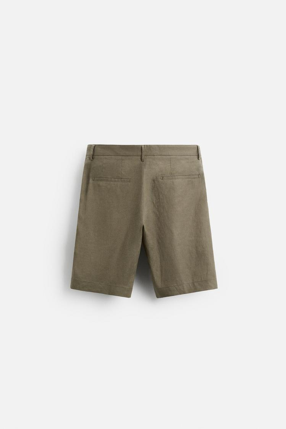 ZARA ШОРТЫ ИЗ 100% ЛЬНА, СВЕТЛЫЙ ХАКИ