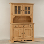 Шкаф буфет для кухни Прованс 4 двери 3 ящика из массива сосны (верхняя и нижняя часть буфета)