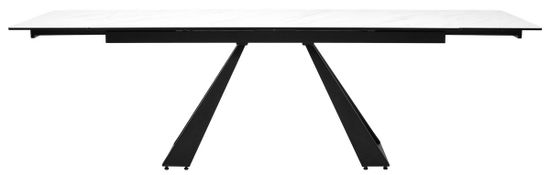 Стол FONDI 180 MARBLES KL-99 Белый мрамор матовый, итальянская керамика/ черный каркас