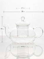 Чайник стеклянный "Танг пу" со стеклянной колбой - 1000 мл