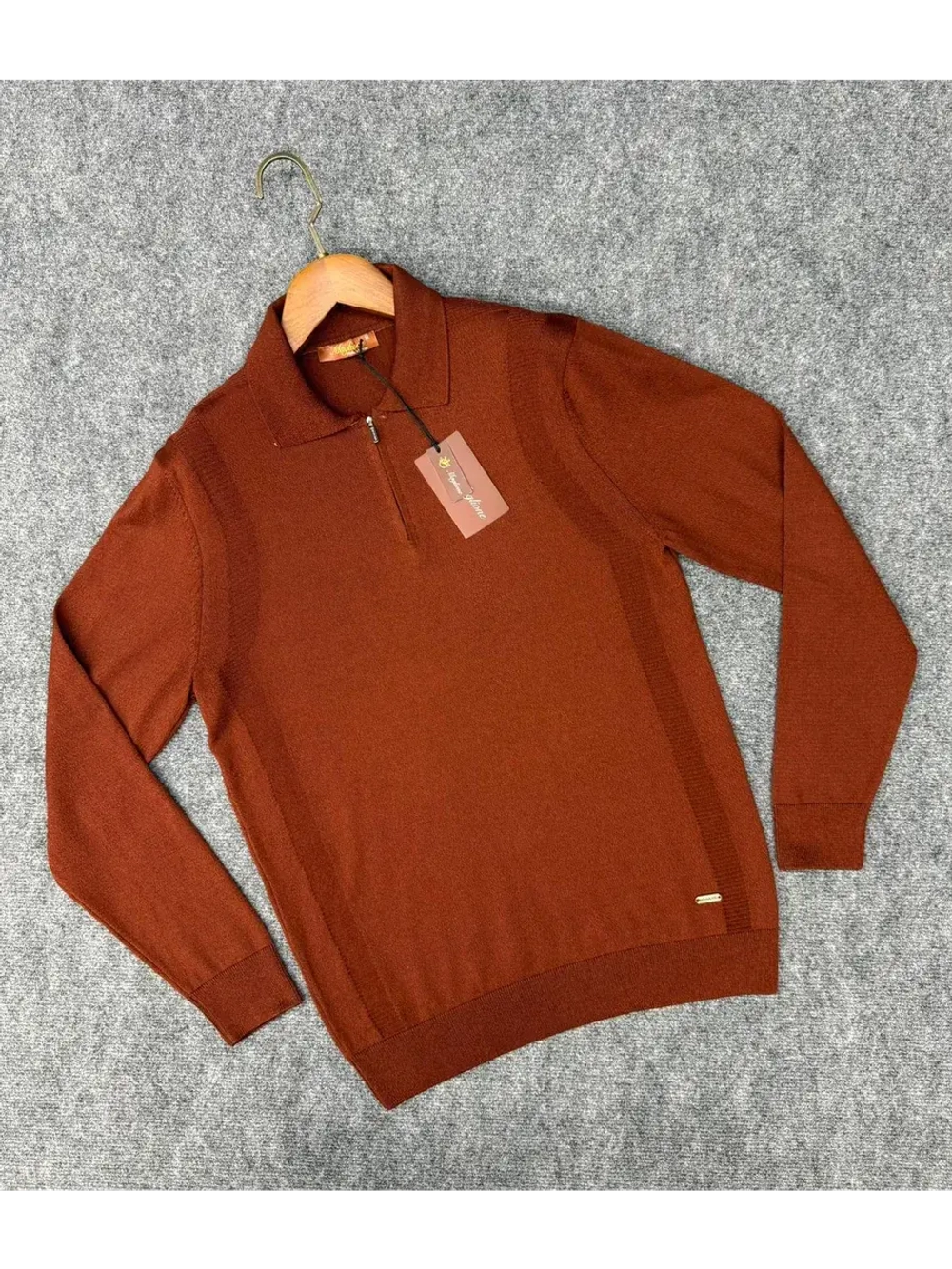 Лонгслив мужской, Поло с длинным рукавом