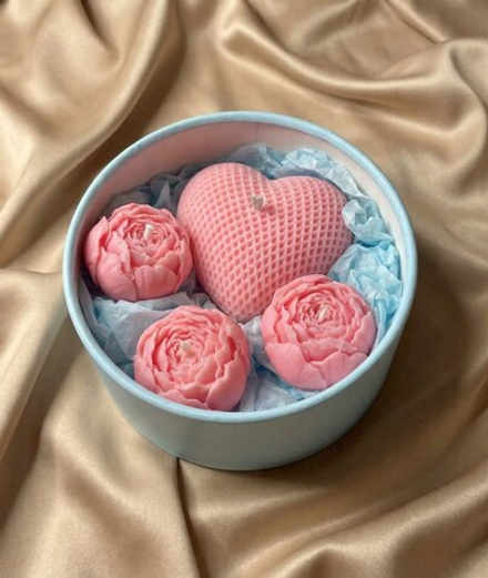 Набор свечей "Нежность" из соевого воска (аромат Bitter Peach)