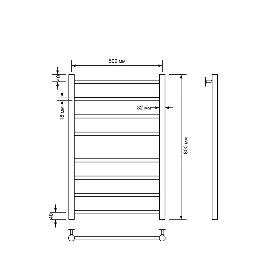 Полотенцесушитель водяной Comfysan Luce W-8 80/50, хром, шт
