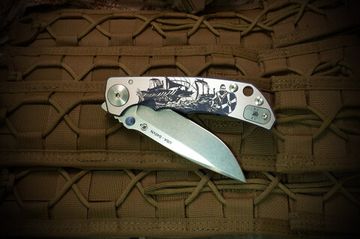 Нож Spartan Blades Harsey Long Boad, сталь S45VN, рукоять - титан, бронзовая гравировка
