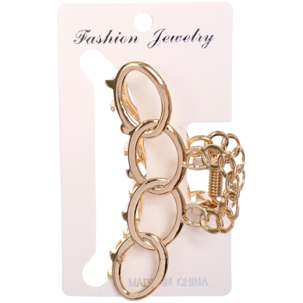 Заколка - краб для волос на блистере «PREMIUM», корсика, цвет серебро и золото, 8см●