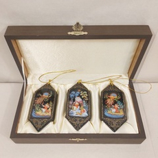 Набор ёлочных игрушек-конфет с ручной росписью Палех "Сказки" в футляре