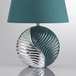 8140/1T MODERNI LN26 491 бирюзовый/серебро, керамика/текстиль Настольная лампа Е27 1*60W 220V TAPALA