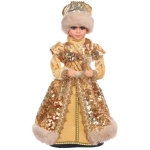 Снегурочка музыкальная «Золотой праздник» 40 см (золотая шубка)