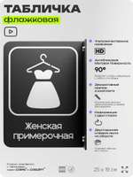 Табличка Женская примерочная флажковая на стену, двусторонняя с крепежом, 19 х 25 см, для офиса, кафе, ресторана, серия COSMO, Айдентика Технолоджи