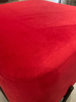 Пуфик Агат велюр красный/черный