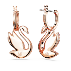 ICONIC SWAN:PE HOOP EARRINGS ROS/ROS