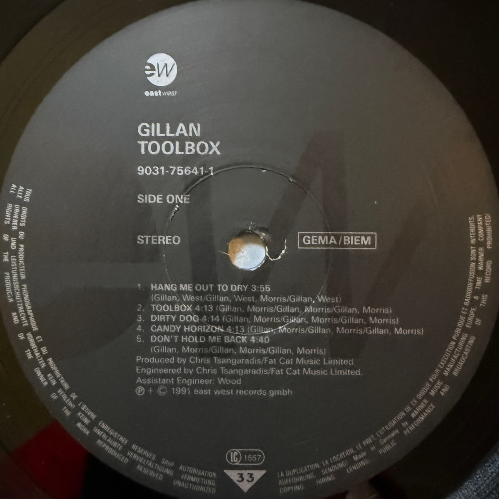 Gillan ‎– Toolbox (Германия 1991г.) Т