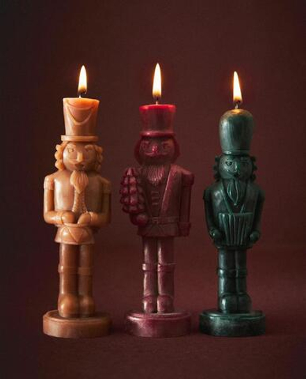 ZARA HOME ФИГУРНЫЕ АРОМАТИЧЕСКИЕ СВЕЧИ «ЩЕЛКУНЧИК» (НАБОР ИЗ 3 ШТ.), РАЗНОЦВЕТНЫЙ