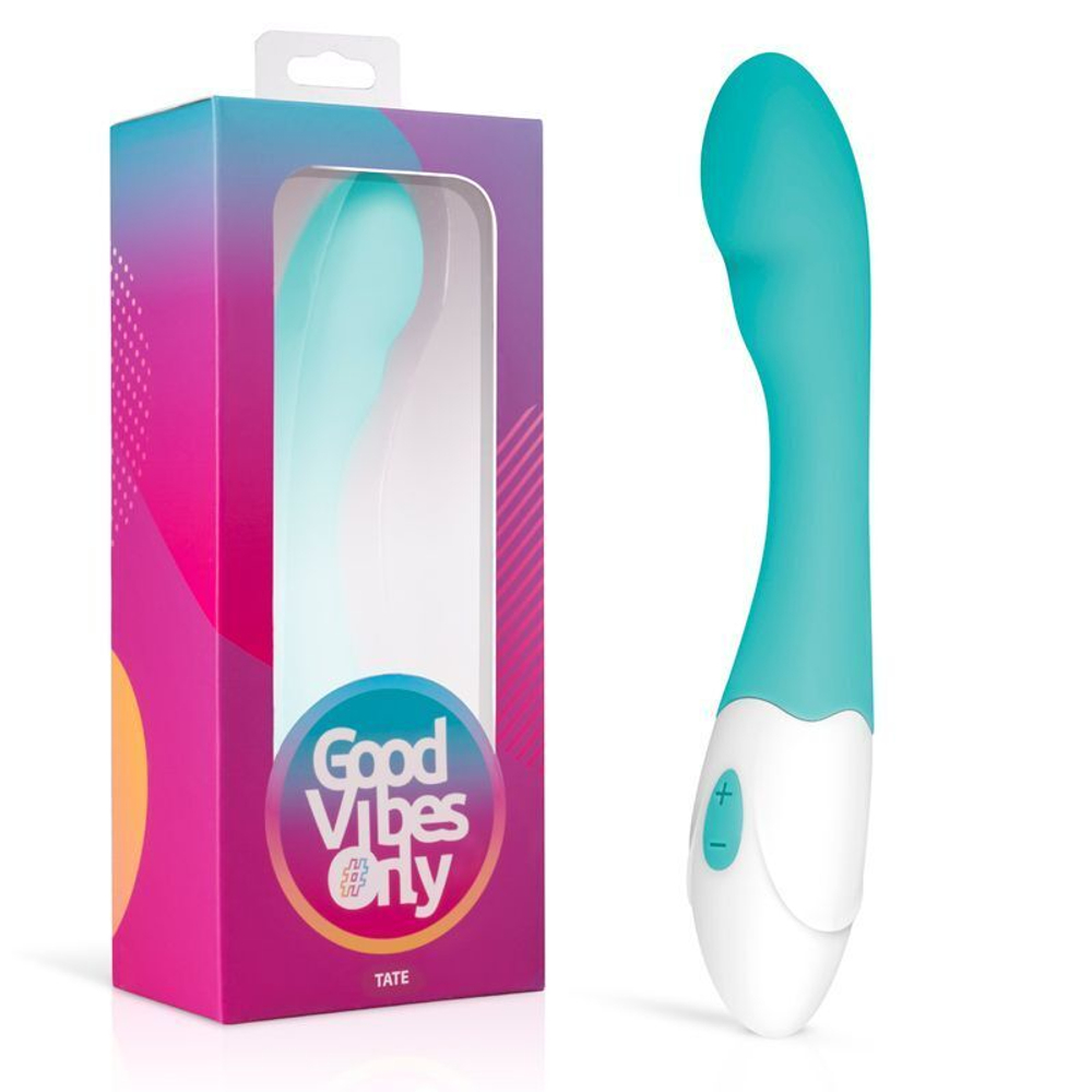 Зеленый вибратор для G-стимуляции Tate G-Spot Vibrator - 20 см. (Цвет: зеленый)