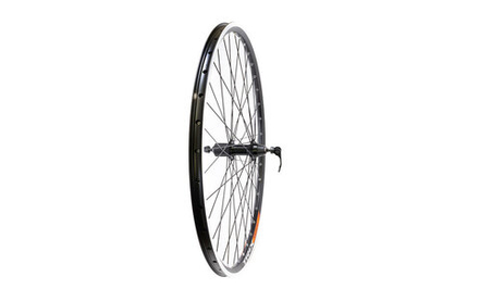 Колесо 27.5" заднее TRIX под V-br, под кассету 8-10 ск., эксцен. профиль алюм., двойной, 36H, черное