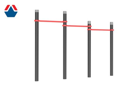 Турник тройной высокий К-108 (заглушки сталь)