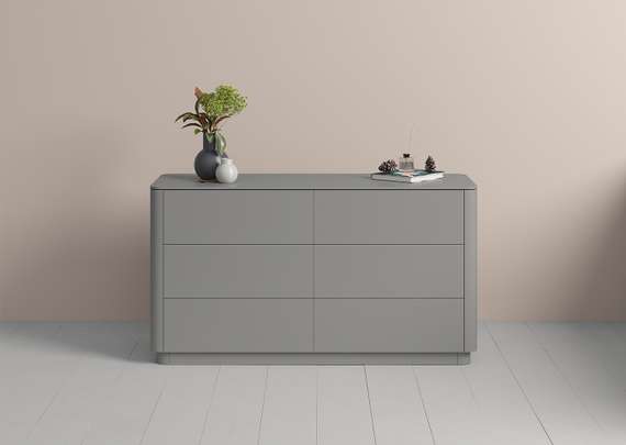 Комод Tammi 6 ящиков ширина 140 см (серый)