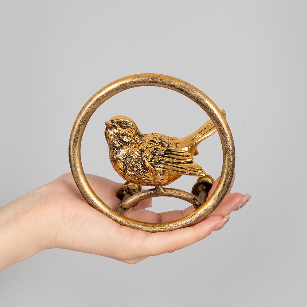 Ручка скоба мебельная Птичка Терра круглая левая Бронза