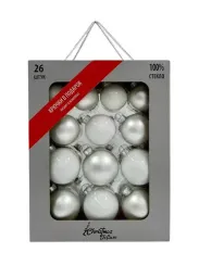 Набор стеклянных шаров Утренняя поземка 26 шт., Christmas DeLuxe (86454)