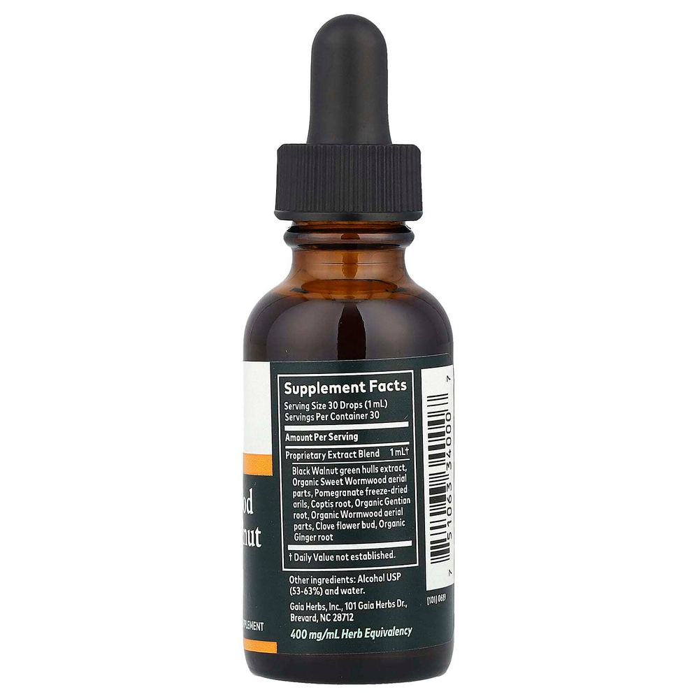 Gaia Herbs, Полынь, черный орех, экстракт 1 жидких унции (30 мл)
