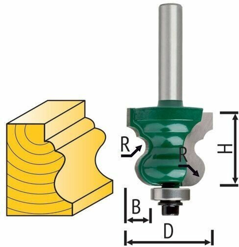 Фреза FIT кромочная фигурная с подшипником DxHxL=30х25х69,3мм(3629-082530)