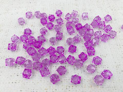 Бусины пришивные граненые акриловые, d 9-10 мм, сирень