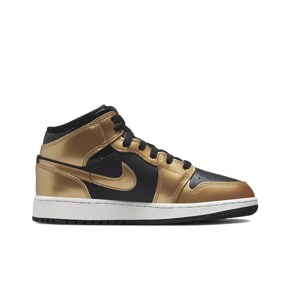 Кроссовки Air Jordan 1 Mid Metallic Gold Black