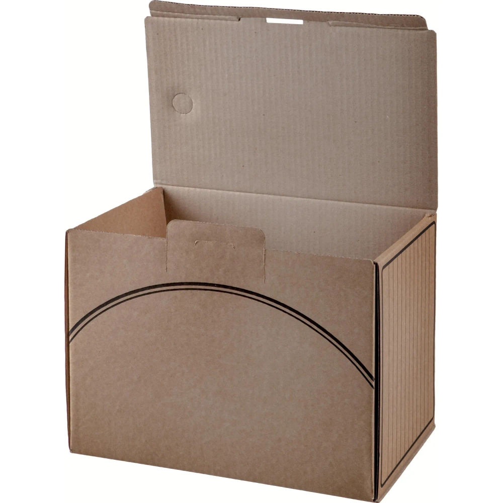 Короб архивный гофрокартон с вырубкой 320x200x240 мм бежевый до 1900 листов