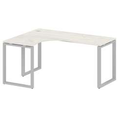 Metal System Стол криволинейный левый на О-образном м/к БО.СА-4 (L) Дуб Наварра/Металл Серый 1600*12