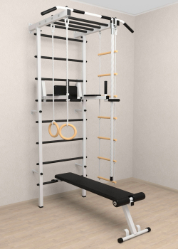 Шведская стенка Sv Pro рукоход 855 (Турник Pro рукоход/Брусья/стойка/Скамья/Канат/Kольца/Лестница)