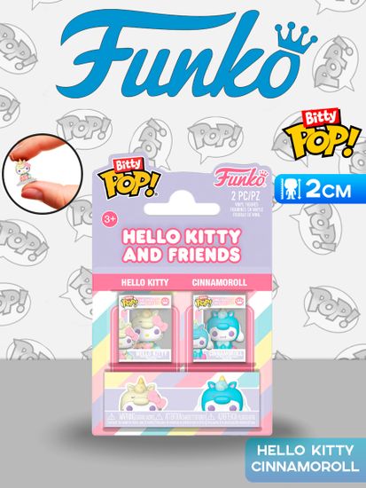 Набор Funko Bitty POP! Hello Kitty & Friends Hello Kitty+Cinnamoroll 2шт 88928 / Набор Фанко ПОП! по мотивам вселенной "Хэллоу Китти", Хэллоу Китти и Синнаморолл
