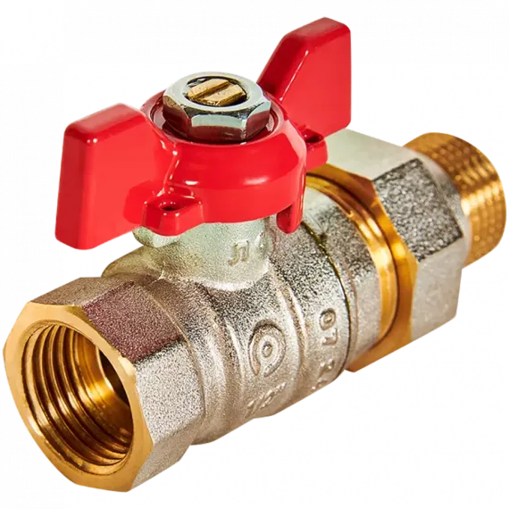 Кран шаровый со сгоном ROMMER Н-В 3/4&quot; бабочка стандартнопроходной 39415