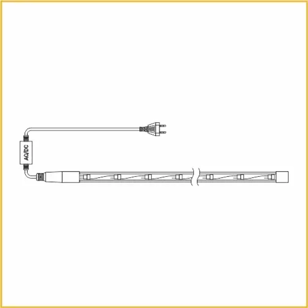 Дюралайт 2-х провод, диаметр 10 мм, 220В, желтые LED лампы 30 шт на 1 м., бухта 100 м., статика, Teamprof (TPF-DL-2WH-100-10mm-240-Y)