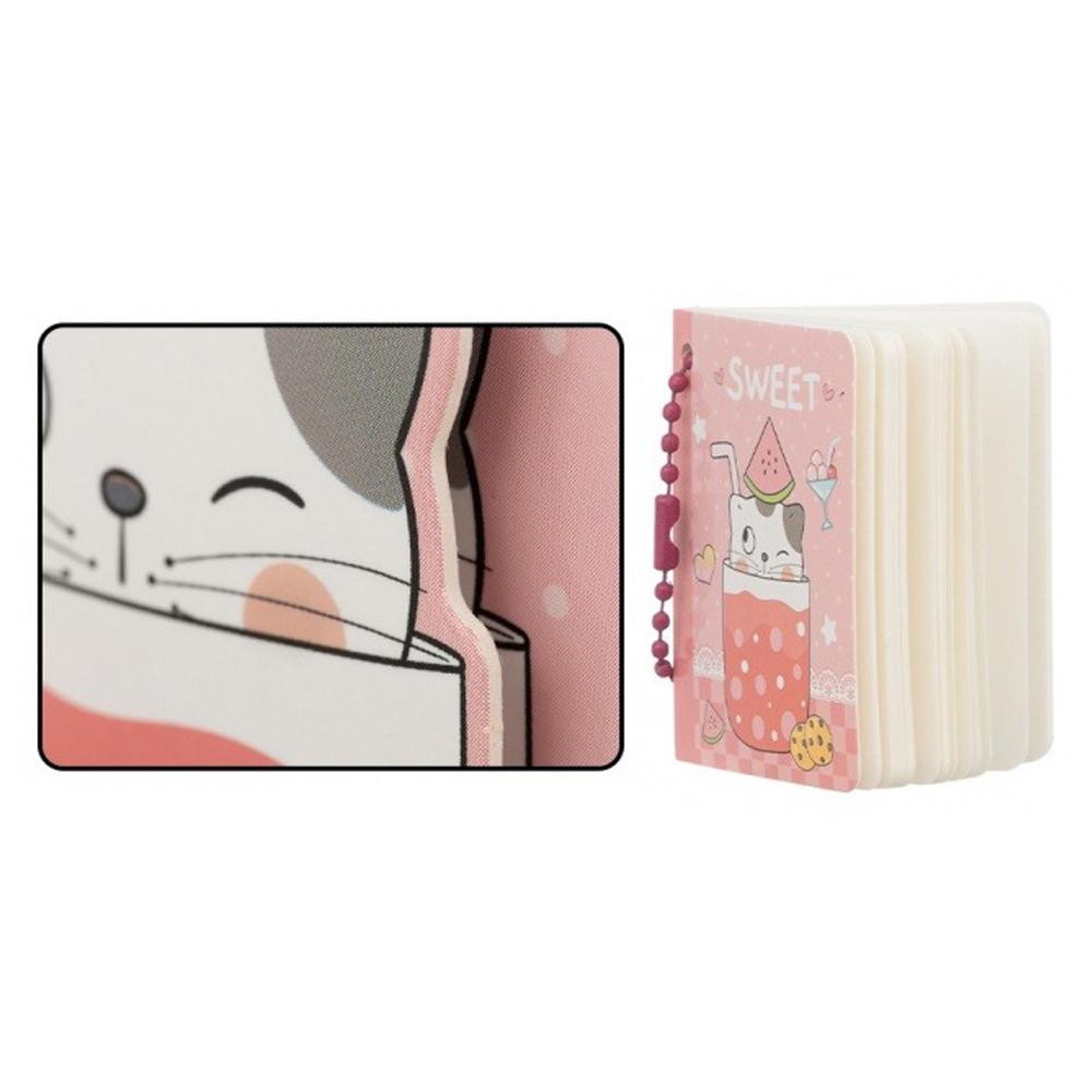 Блокнот Basir, формат А7, серия "Sweet", 2в1, яркая обложка с мини блокнотом, 60 листов, размер 11.5*8.5 см