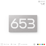 Номер на дверь 653, табличка на дверь для офиса, квартиры, кабинета, аудитории, склада, серая 120х70 мм, Айдентика Технолоджи