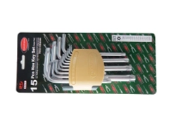 Набор ключей TORX Г-образных длинных с отверстием15пр.(Т6Н,T7H,T8H,T9H,Т10Н,Т15Н,Т20Н,Т25Н,Т27Н, Т30Н,Т40Н,Т45Н,Т50Н,Т55Н,Т60Н)в пластиковом держателе RockForce##Rock FORCE RF-5151LT