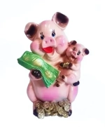 Копилка из гипса «Свинка с долларами» 30см
