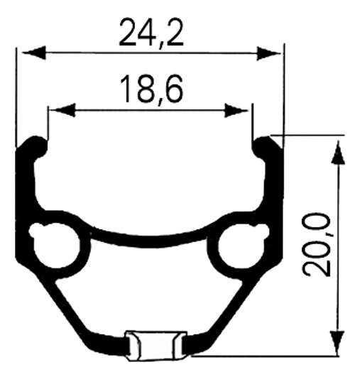Обод 26" двойной пистонированный GBS (559х24.2/18.6х20мм 36отв.) серебро (15) DRAGON L-719 REMERX