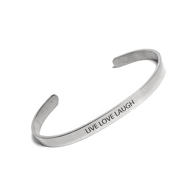 Мотивационный браслет Live Love Laugh Silver