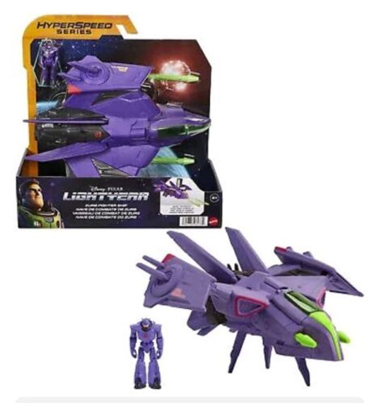 Disney Pixar Lightyear Hyperspeed Series Zurg Fighter Ship &amp; Zurg Figure