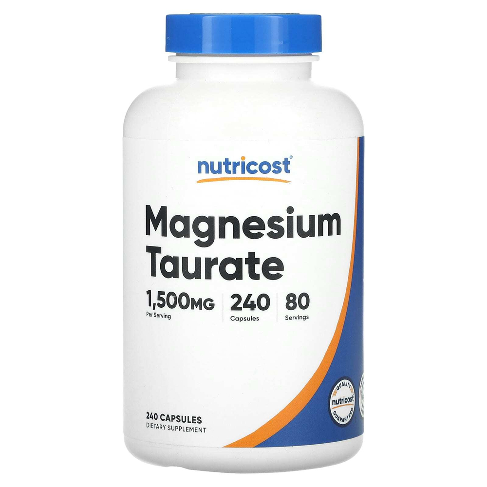 Nutricost, таурат магния, 240 капсул (500 мг в 1 капсуле)