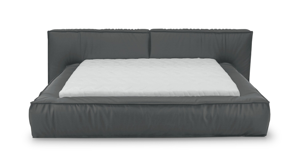 Кровать Латона 3 Galaxy Dark Gray 300*255*85 см, Серый Экокожа Нераскладной Фиеста