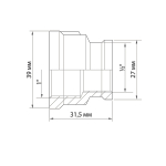 Муфта переходная 1'' - 1/2'' вн/вн VRT® никель