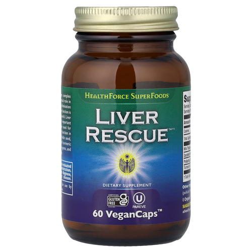HealthForce Superfoods, Liver Rescue, версия 6, 60 веганских капсул