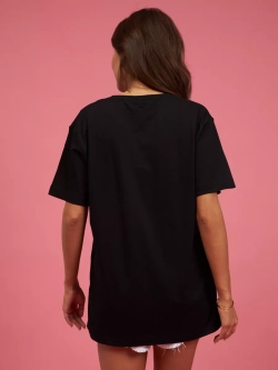 Модная футболка с принтом цветы оверсайз