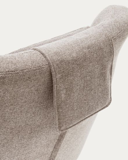 Zalina Вращающееся кресло с подлокотниками из бежевой синели Испания La Forma